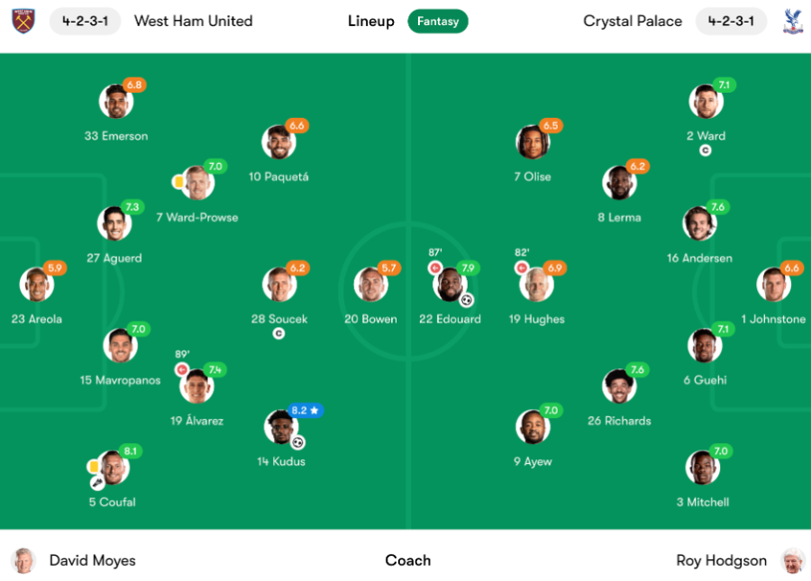 Crystal palace v discount west ham tv